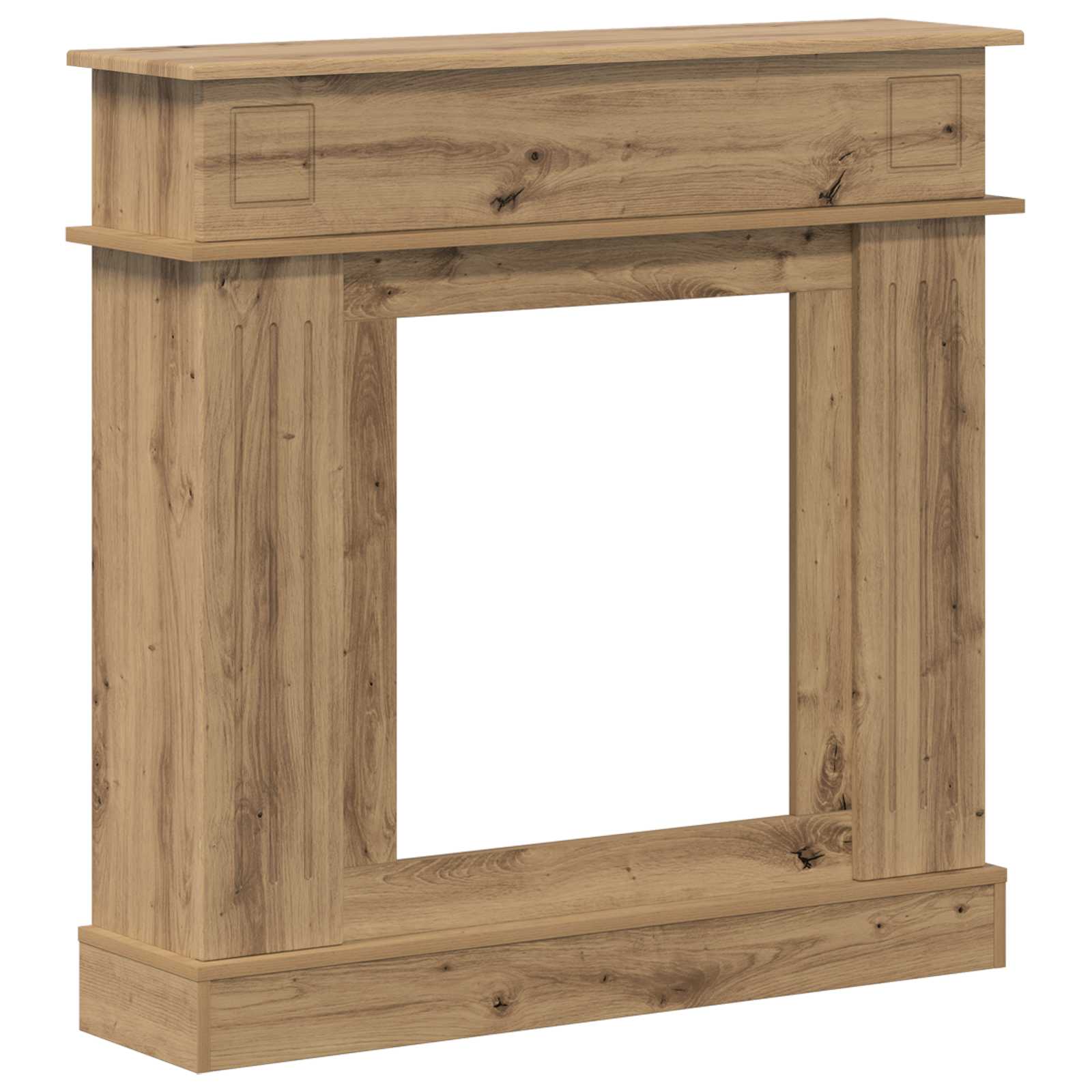 Haardomlijsting Artisanaal eiken 102 x 26 x 100 cm Bewerkt hout