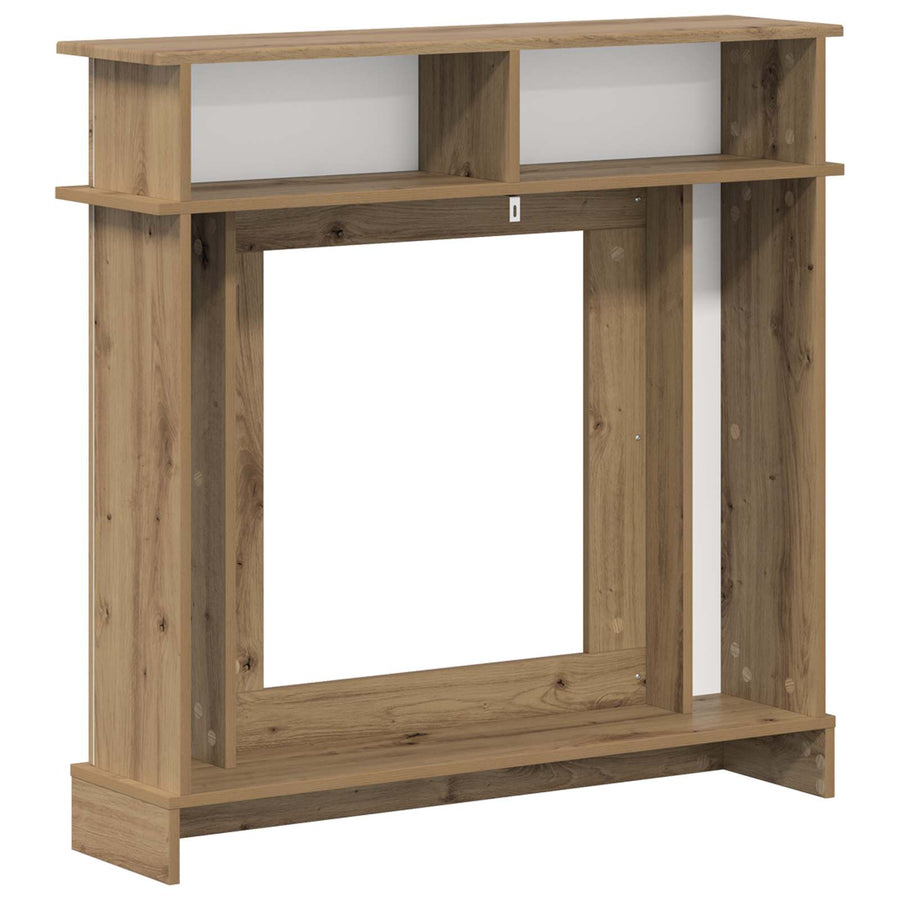 Haardomlijsting Artisanaal eiken 102 x 26 x 100 cm Bewerkt hout
