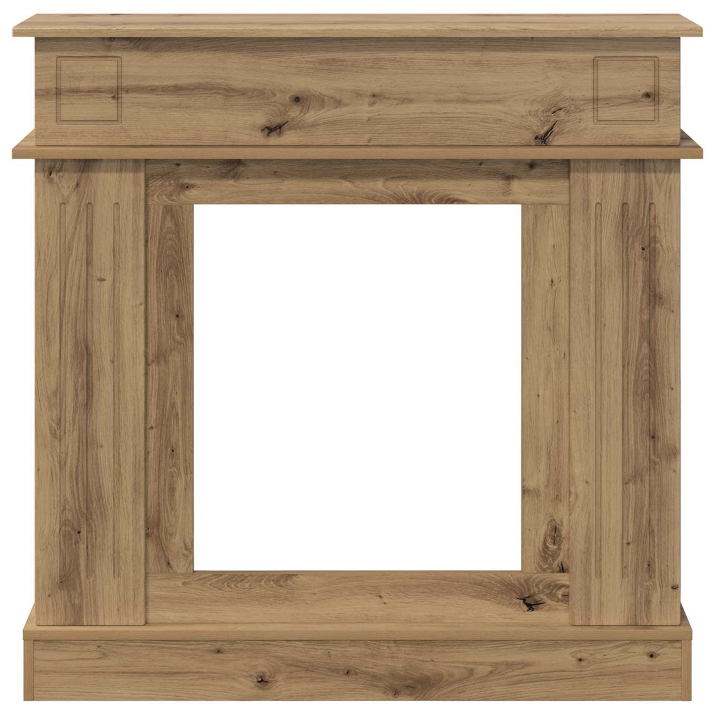 Haardomlijsting Artisanaal eiken 102 x 26 x 100 cm Bewerkt hout