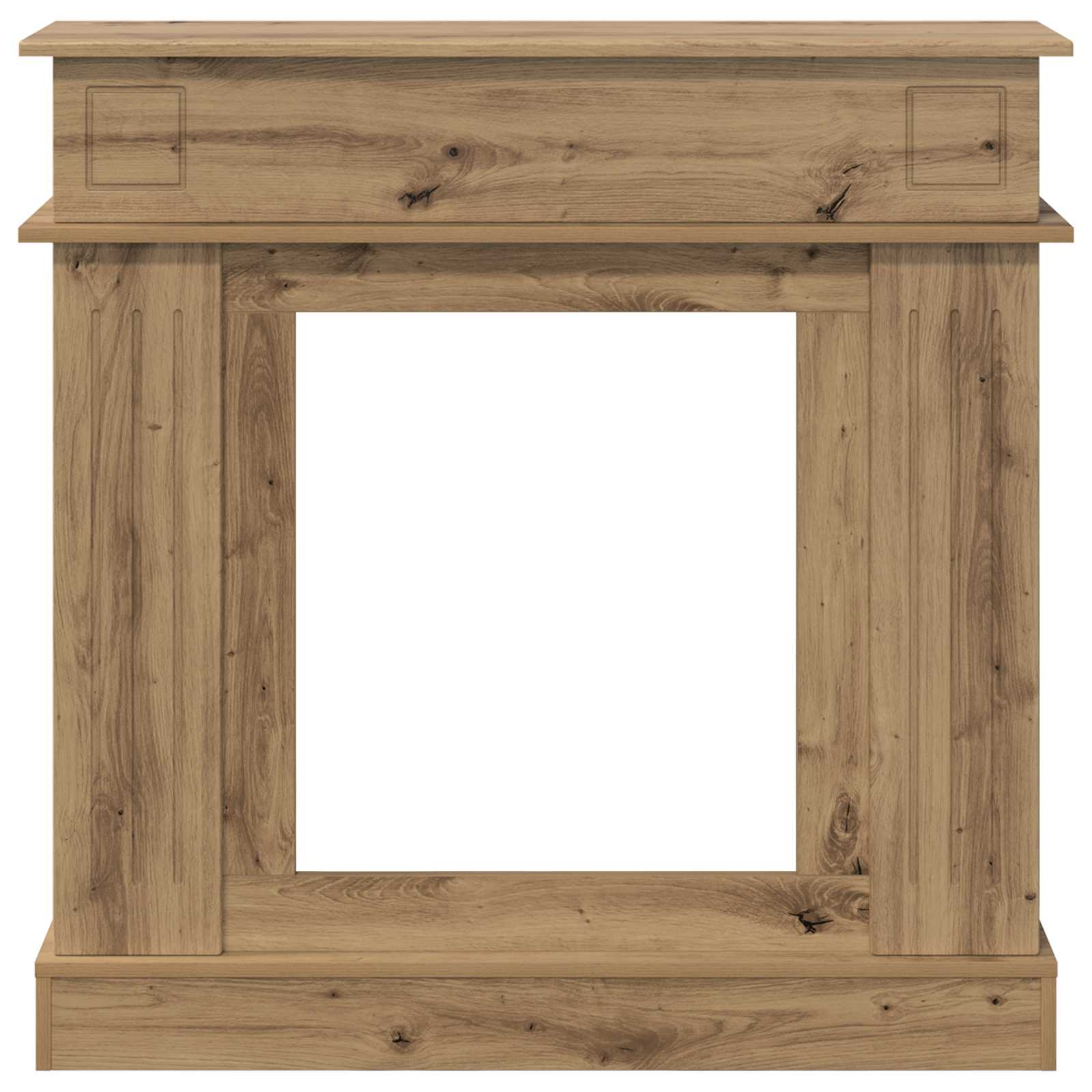 Haardomlijsting Artisanaal eiken 102 x 26 x 100 cm Bewerkt hout