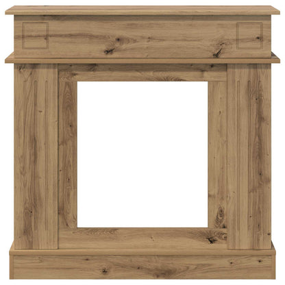 Haardomlijsting Artisanaal eiken 102 x 26 x 100 cm Bewerkt hout