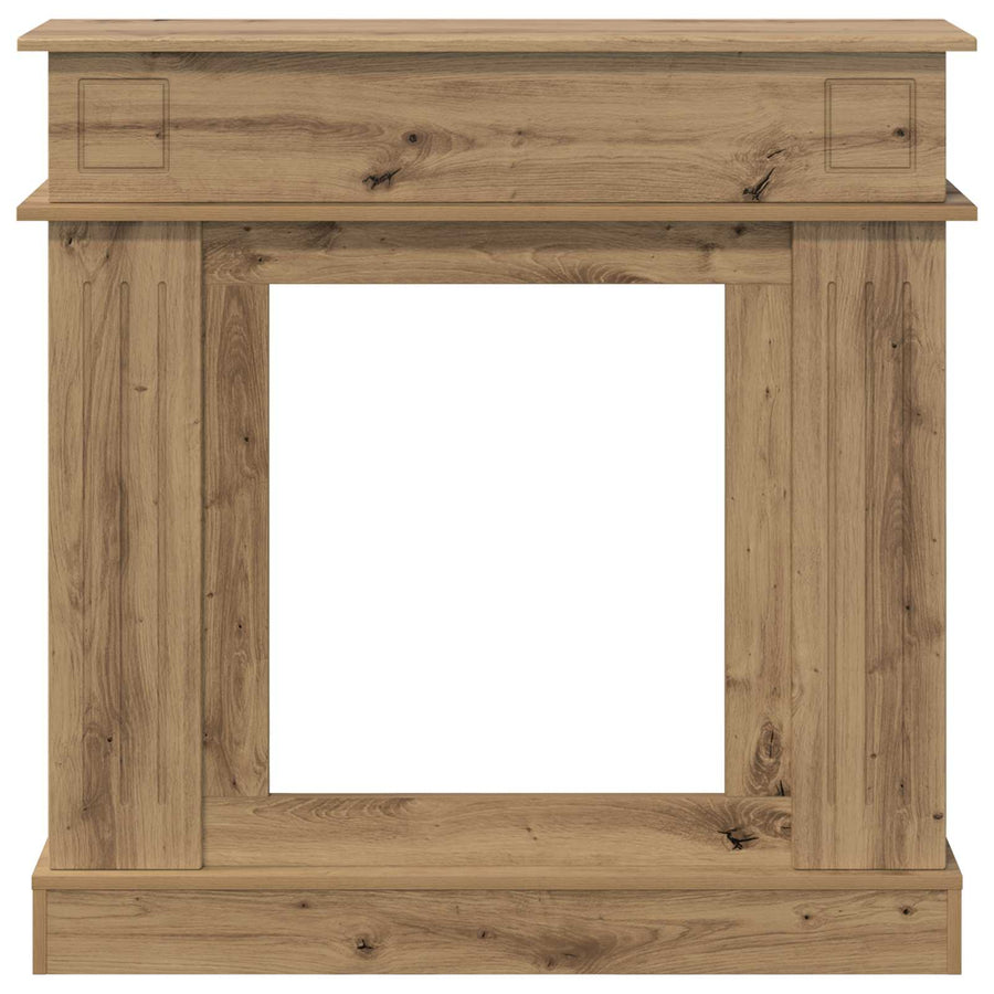 Haardomlijsting Artisanaal eiken 102 x 26 x 100 cm Bewerkt hout