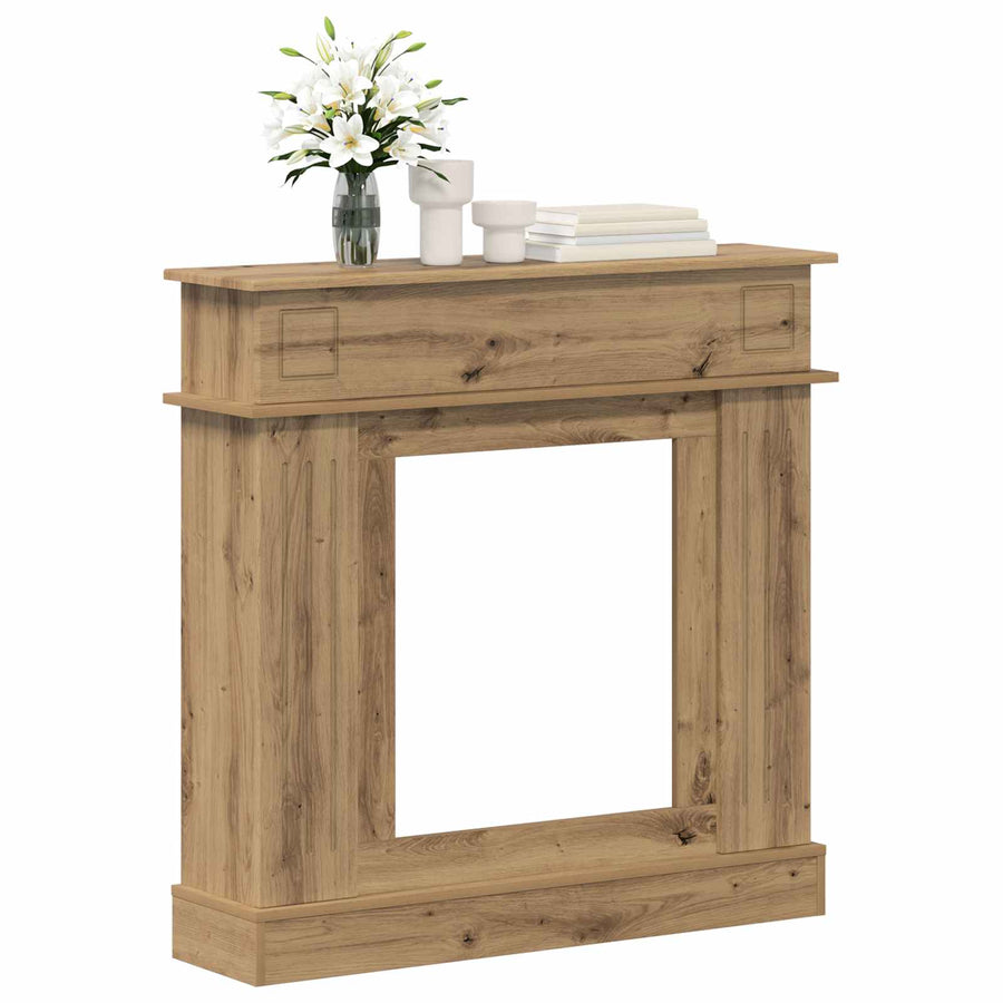 Haardomlijsting Artisanaal eiken 102 x 26 x 100 cm Bewerkt hout