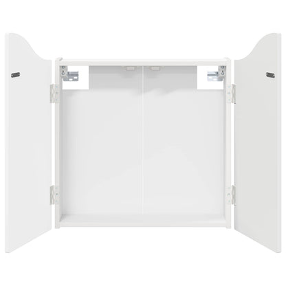 Dartbord Kabinet Wit 56 x 12 x 63 cm Bewerkt hout