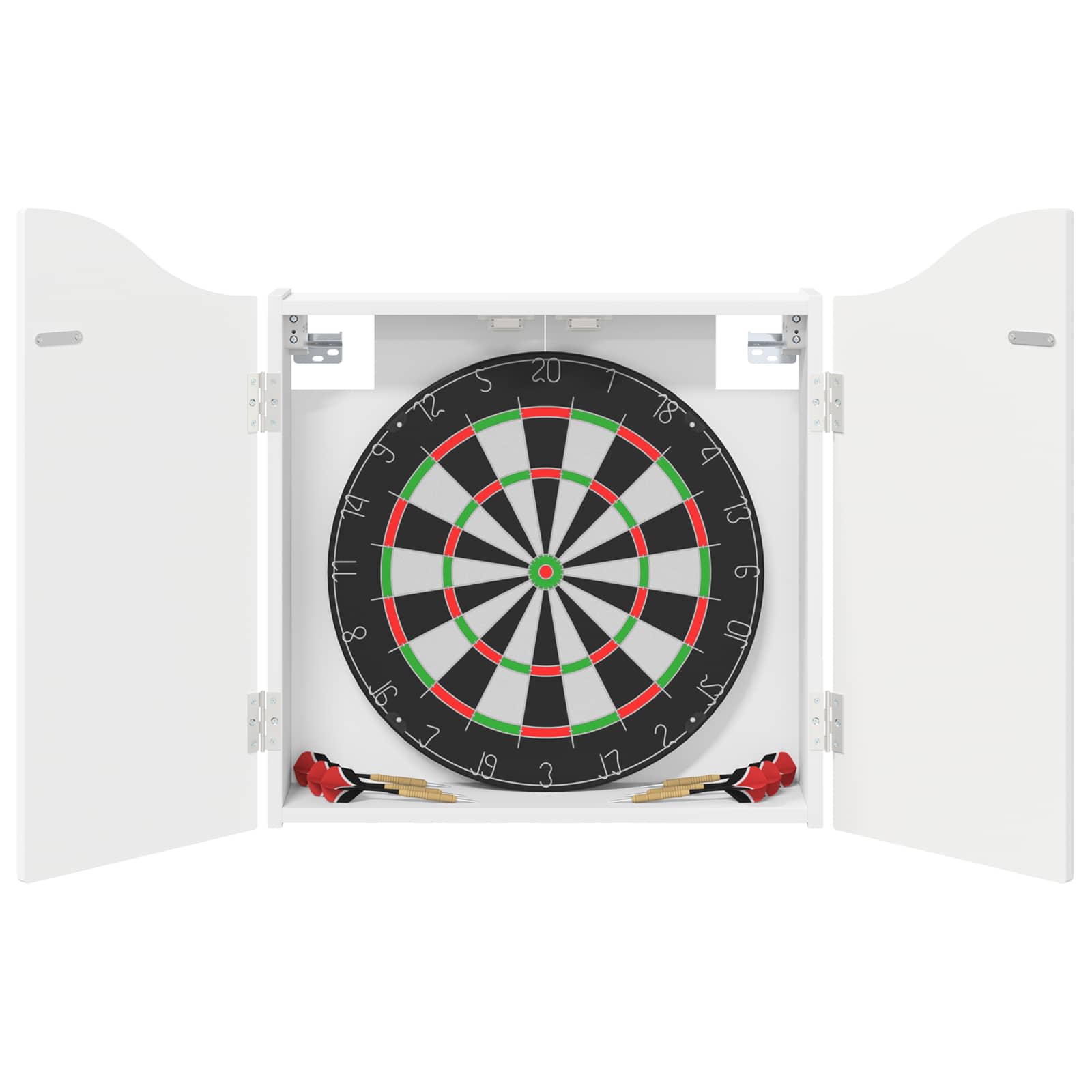 Dartbord Kabinet Wit 56 x 12 x 63 cm Bewerkt hout
