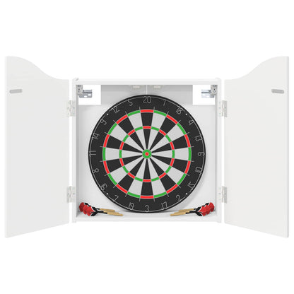 Dartbord Kabinet Wit 56 x 12 x 63 cm Bewerkt hout