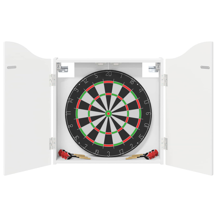 Dartbord Kabinet Wit 56 x 12 x 63 cm Bewerkt hout