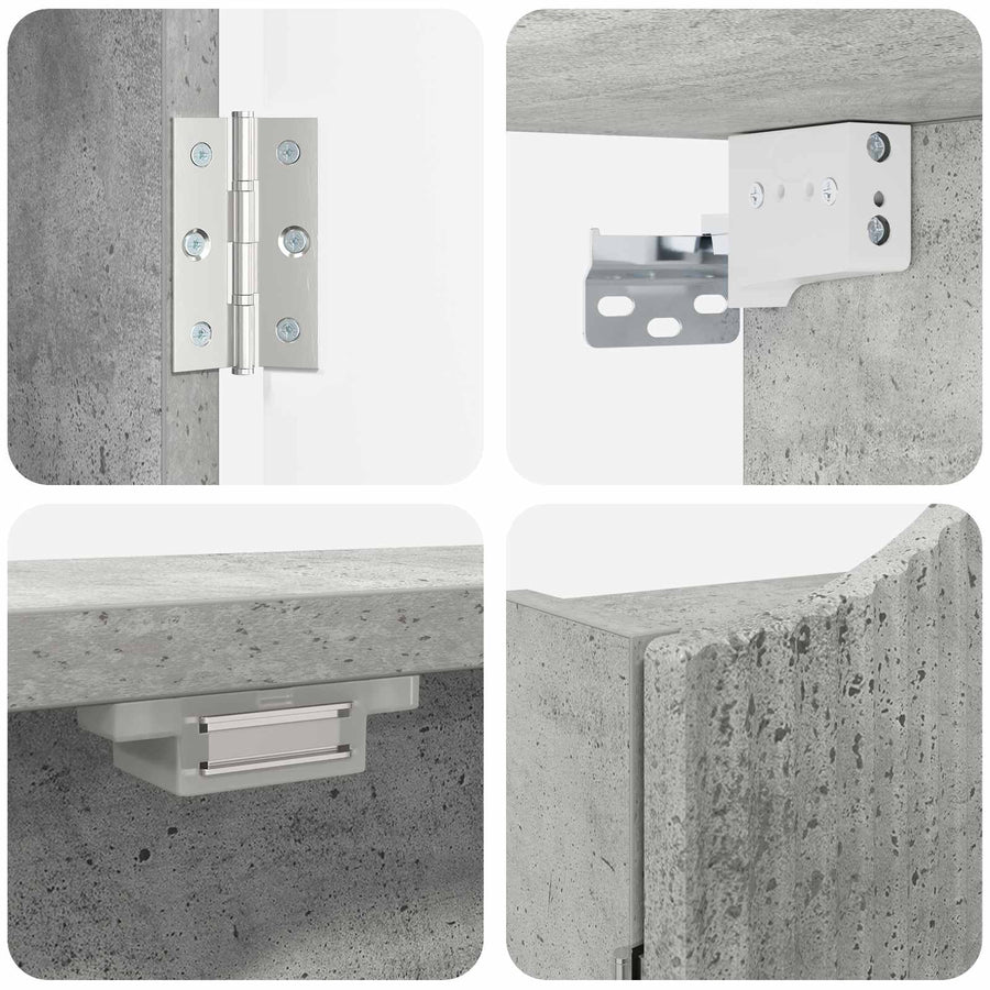 Dartbord Kabinet Betongrijs 56 x 12 x 63 cm Bewerkt hout