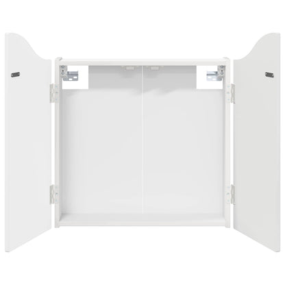 Dartbord Kabinet Hoogglans Wit 56 x 12 x 63 cm Bewerkt hout