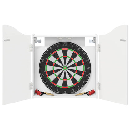 Dartbord Kabinet Hoogglans Wit 56 x 12 x 63 cm Bewerkt hout