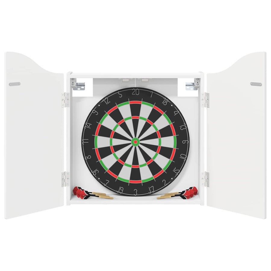 Dartbord Kabinet Hoogglans Wit 56 x 12 x 63 cm Bewerkt hout