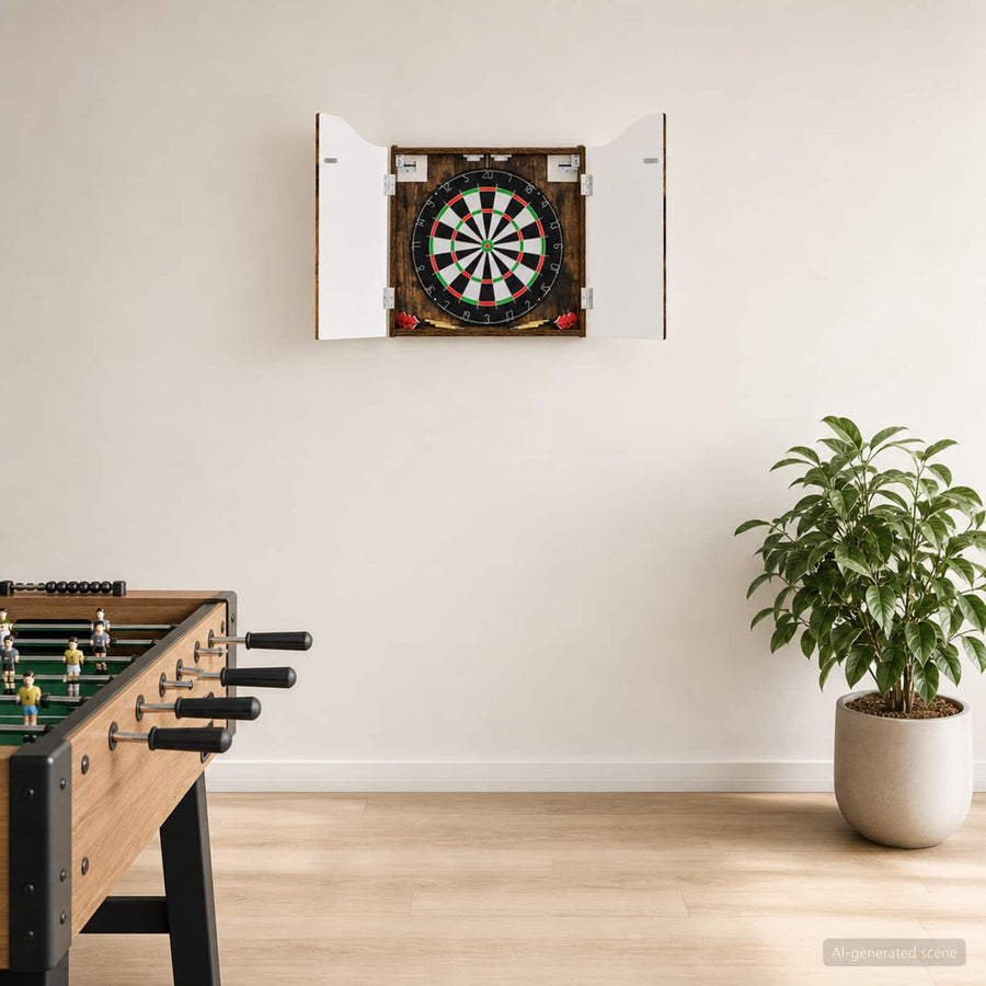 Dartbord Kabinet Gerookt eiken 56 x 12 x 63 cm Bewerkt hout