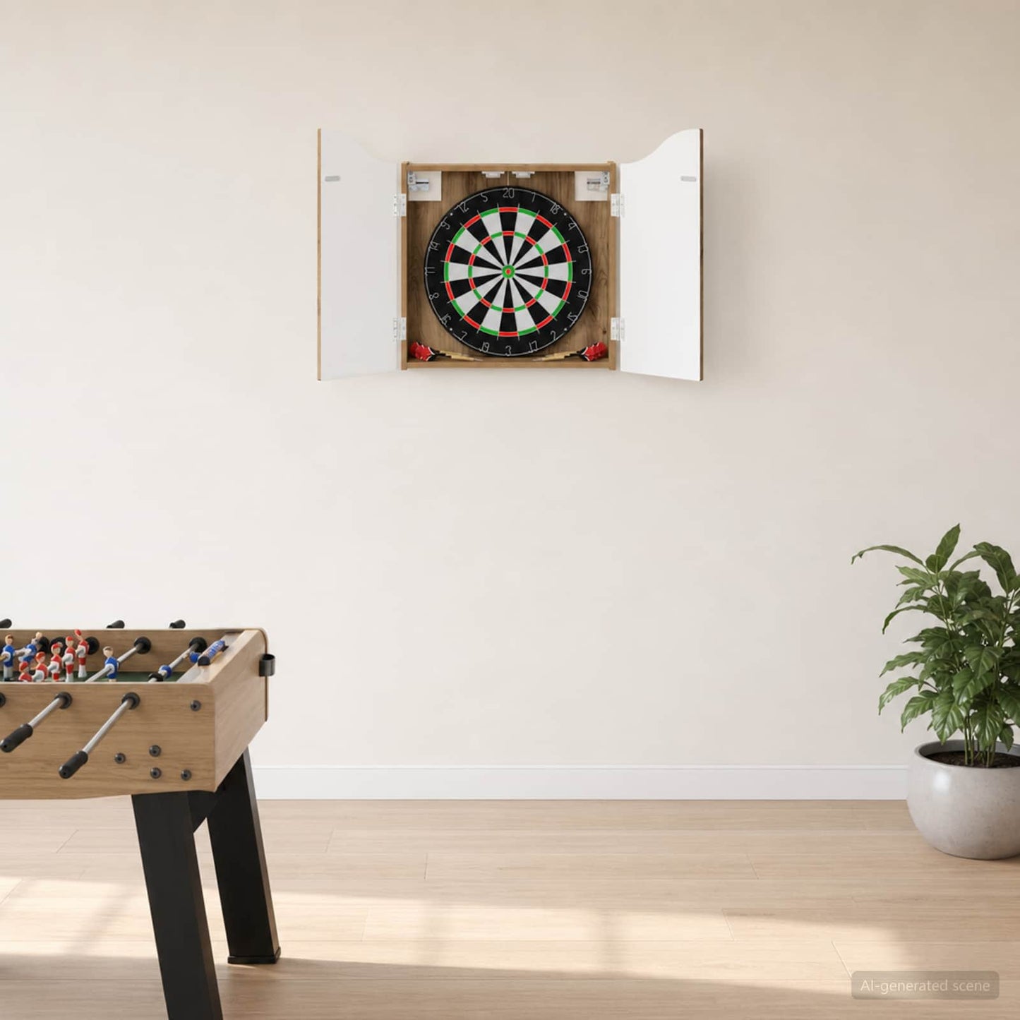 Dartbord Kabinet Artisanaal eiken 56 x 12 x 63 cm Bewerkt hout