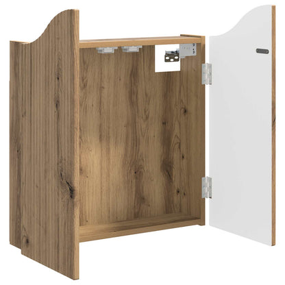 Dartbord Kabinet Artisanaal eiken 56 x 12 x 63 cm Bewerkt hout