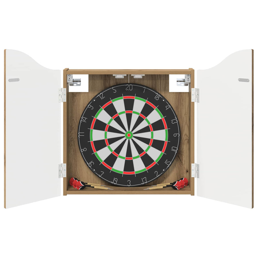 Dartbord Kabinet Artisanaal eiken 56 x 12 x 63 cm Bewerkt hout