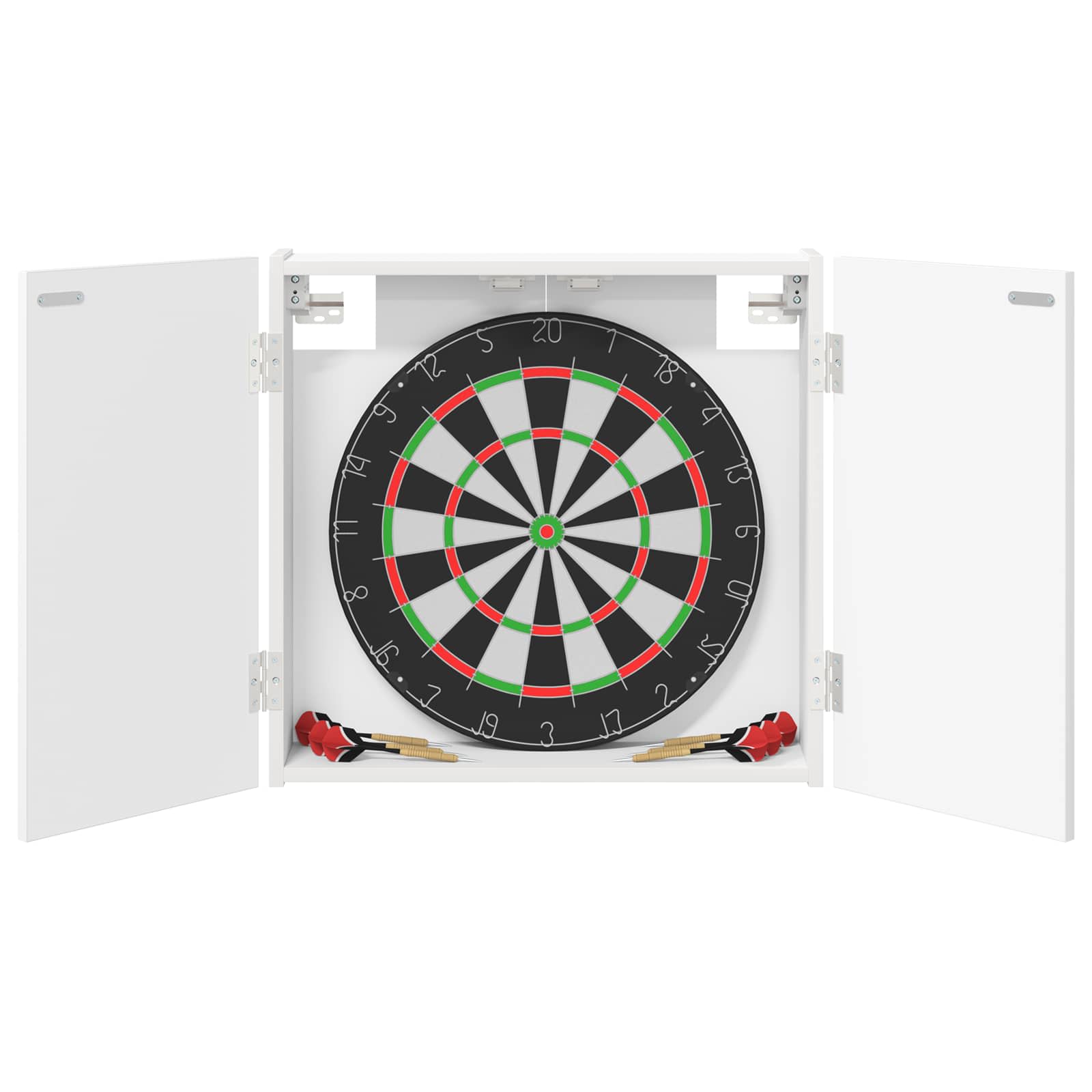 Dartbord Kabinet Wit 56 x 12 x 53,5 cm Bewerkt hout