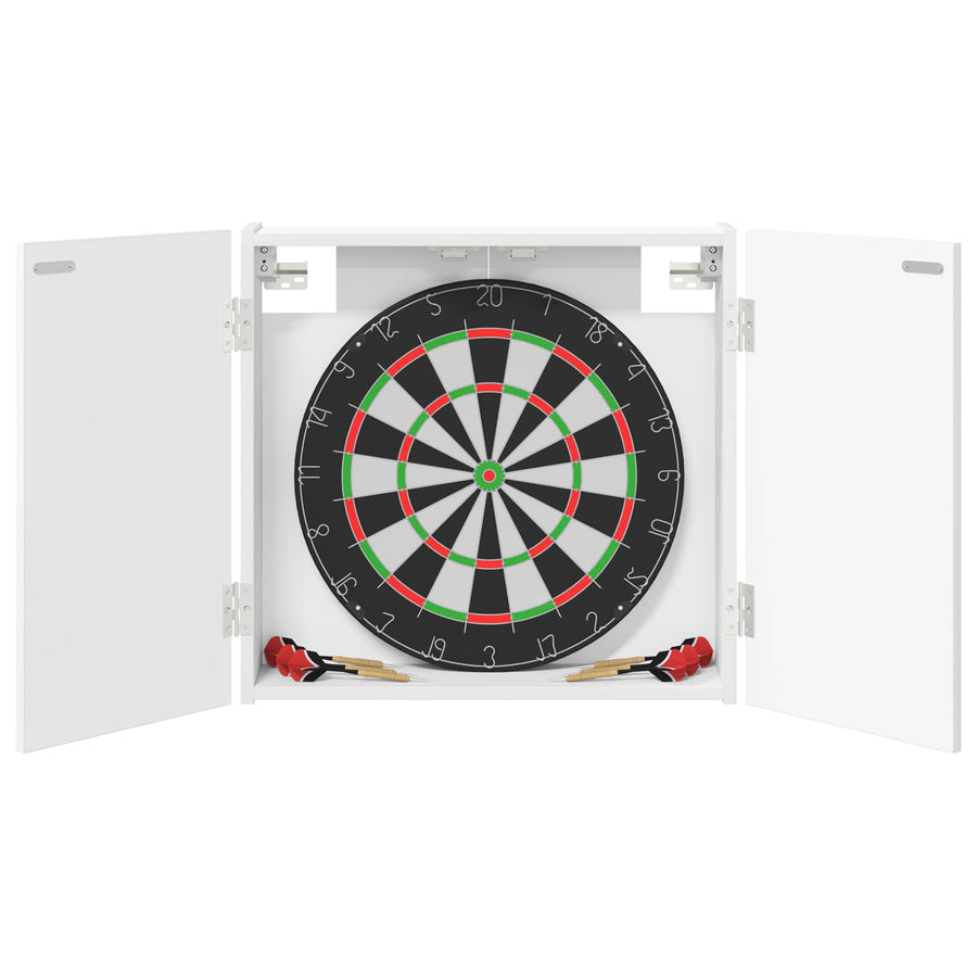 Dartbord Kabinet Wit 56 x 12 x 53,5 cm Bewerkt hout