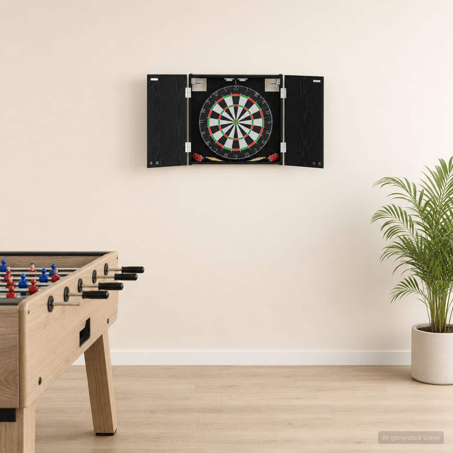 Dartbord Kabinet Zwart eiken 56 x 12 x 53,5 cm Bewerkt hout