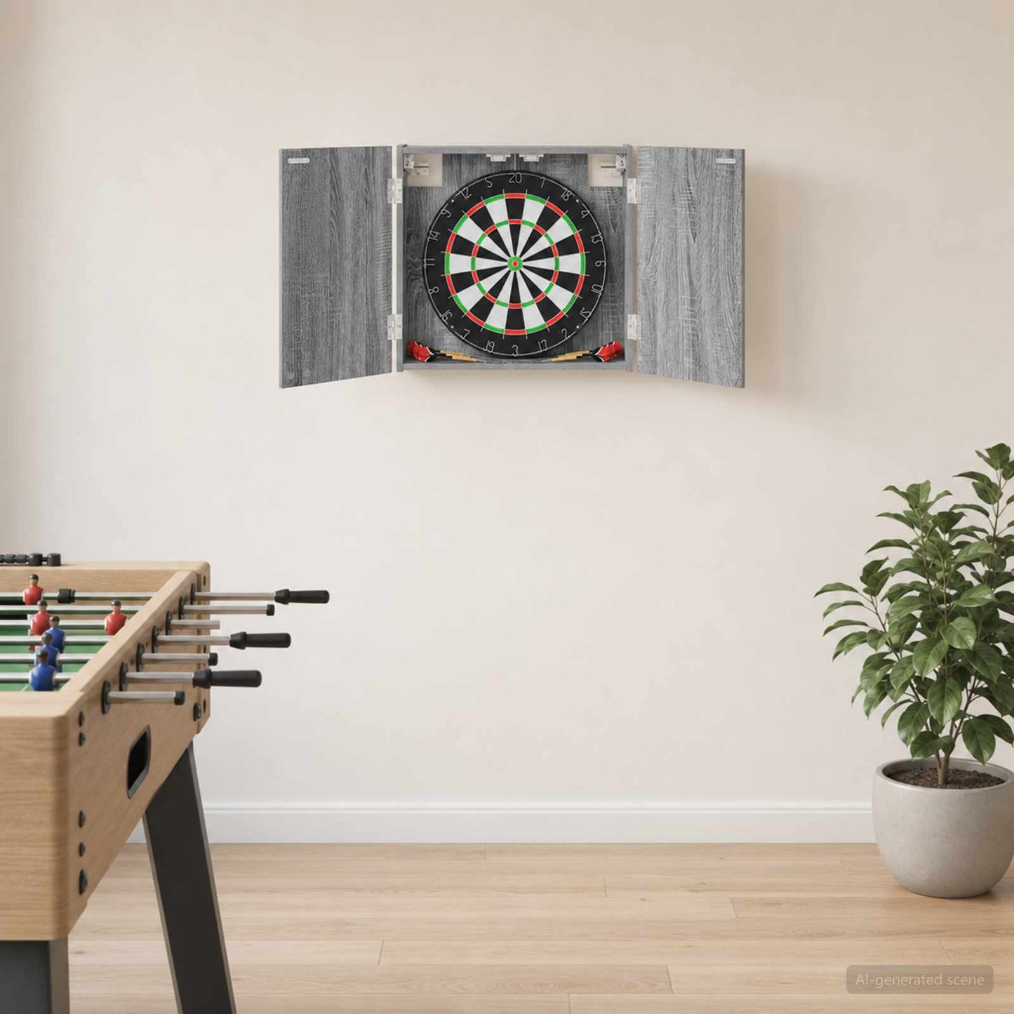 Dartbord Kabinet Grijs Sonoma 56 x 12 x 53,5 cm Bewerkt hout