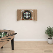 Dartbordkast artisanaal eiken 56x12x53,5 cm bewerkt hout