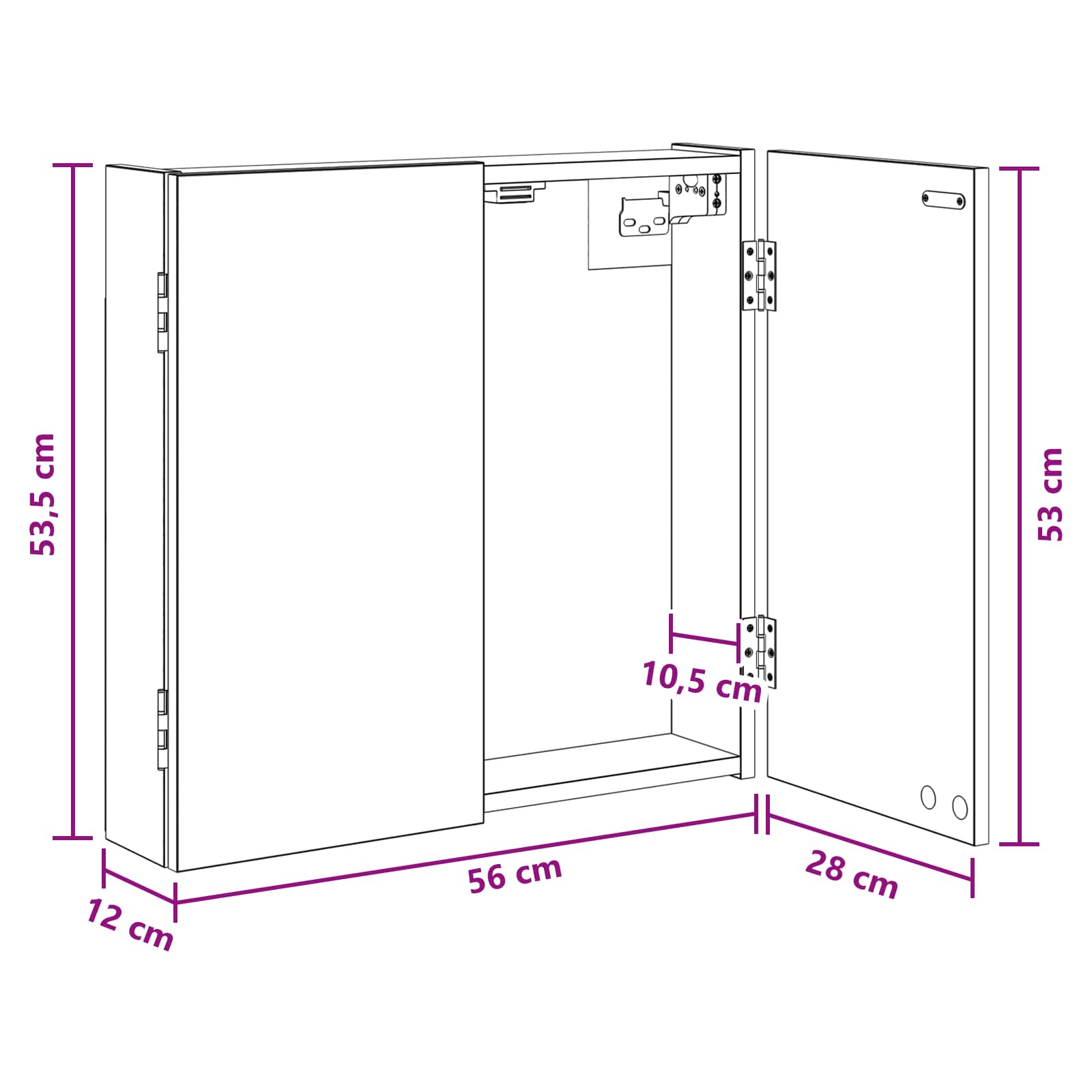 Dartbord Kabinet Artisanaal eiken 56 x 12 x 53,5 cm