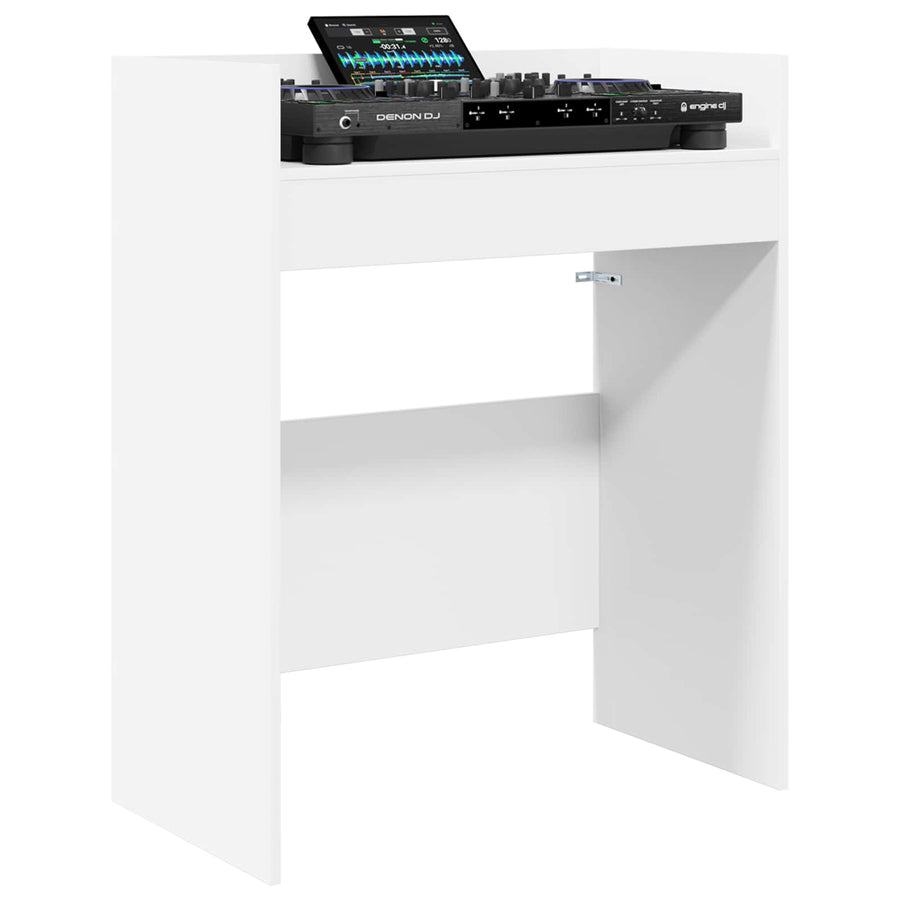 DJ Tafel Wit 102 x 45 x 102 cm Bewerkt hout