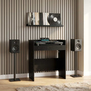 DJ-tafel zwart eiken 102x45x102 cm