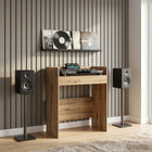 DJ Tafel Artisanaal eiken 102 x 45 x 102 cm Bewerkt hout