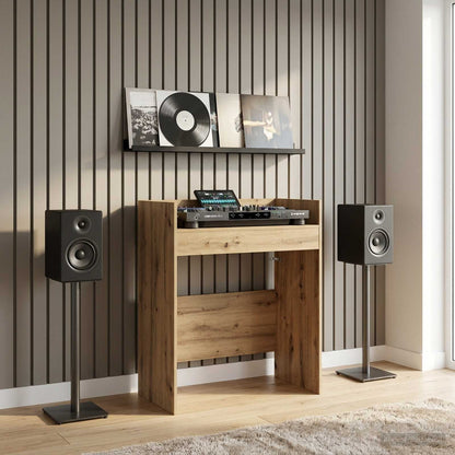 DJ Tafel Artisanaal eiken 102 x 45 x 102 cm Bewerkt hout