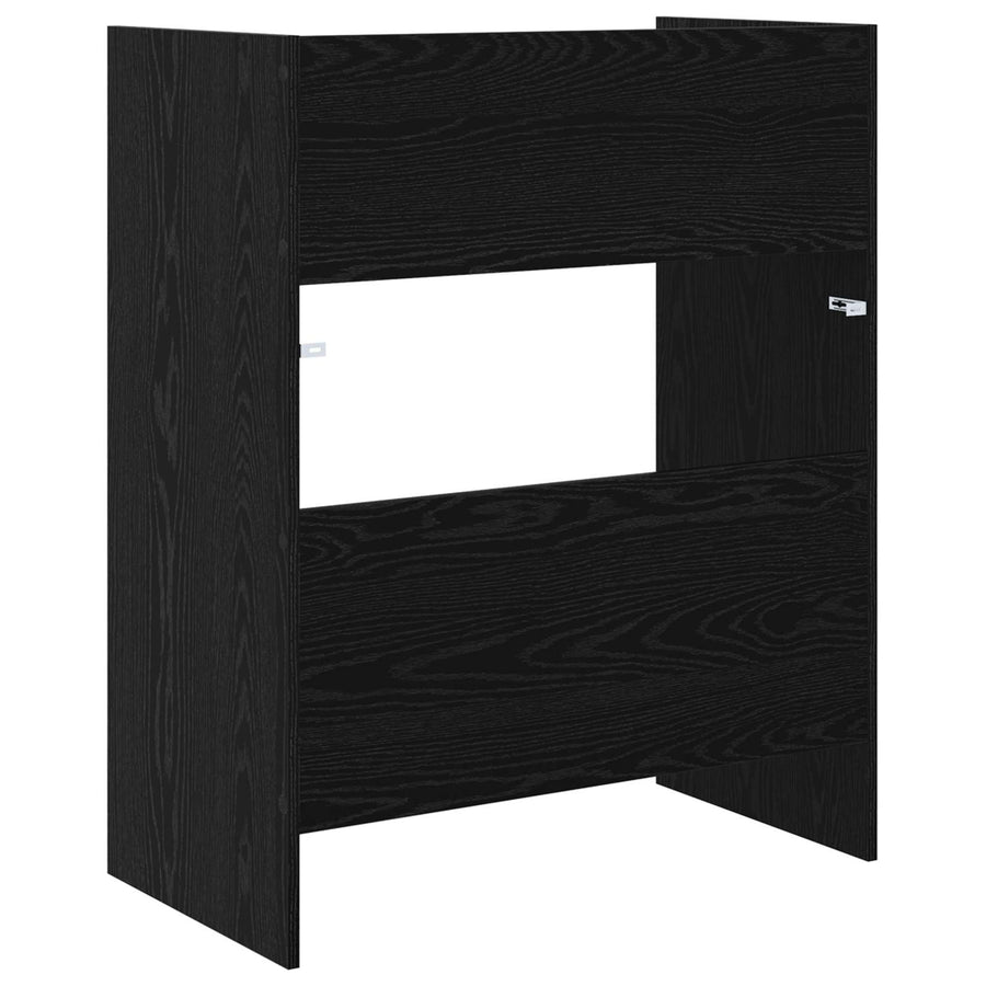 DJ Tafel Zwart eiken 82 x 45 x 102 cm Bewerkt hout