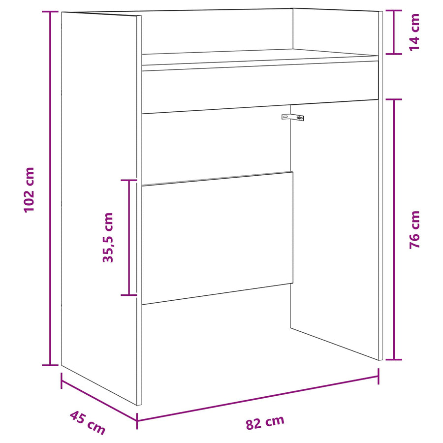 DJ Tafel Sonoma Eiken 82 x 45 x 102 cm Bewerkt hout