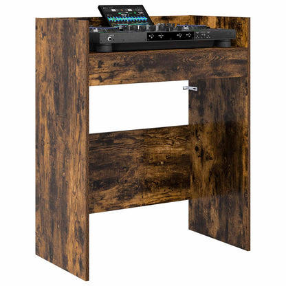 DJ Tafel Gerookt eiken 82 x 45 x 102 cm Bewerkt hout