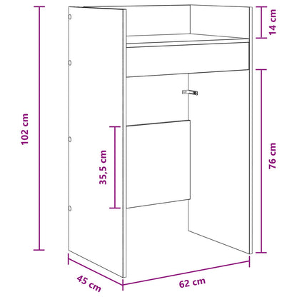 DJ Tafel Wit 62 x 45 x 102 cm Bewerkt hout