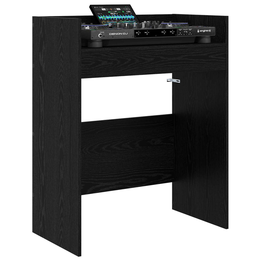 DJ Tafel Zwart eiken 62 x 45 x 102 cm Bewerkt hout
