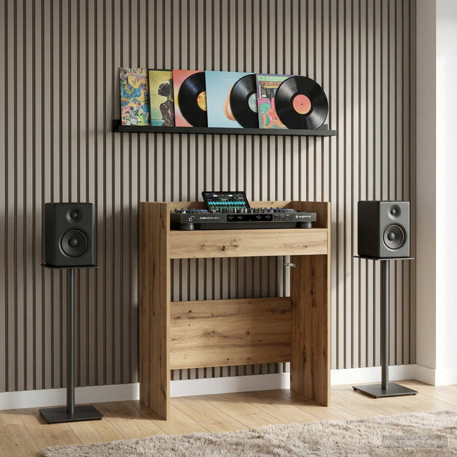 DJ Tafel Artisanaal eiken 62 x 45 x 102 cm Bewerkt hout