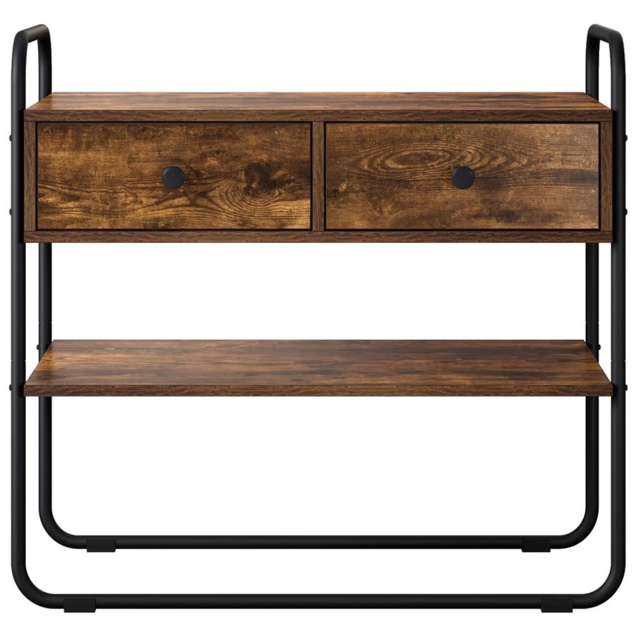Consoletafel Gerookt eiken 80 x 40 x 75 cm Bewerkt hout