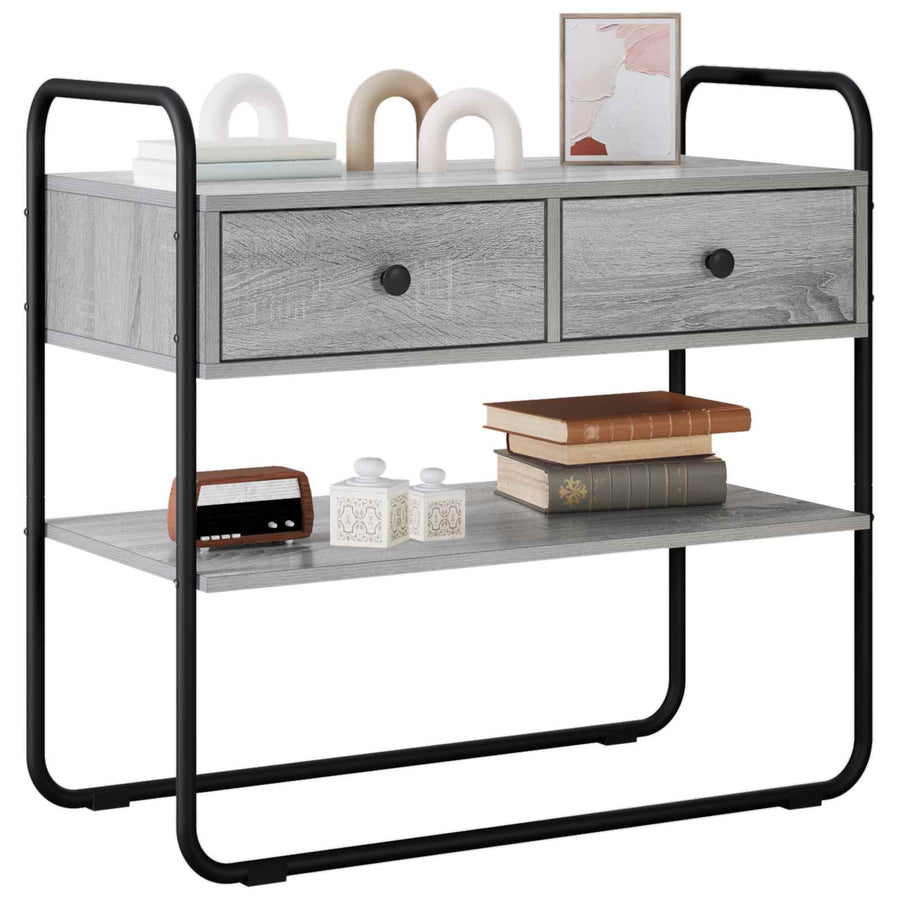 Consoletafel Grijs Sonoma 80 x 40 x 75 cm Bewerkt hout