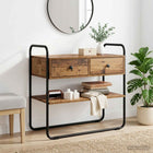 Consoletafel Oud hout 80 x 40 x 75 cm Bewerkt hout