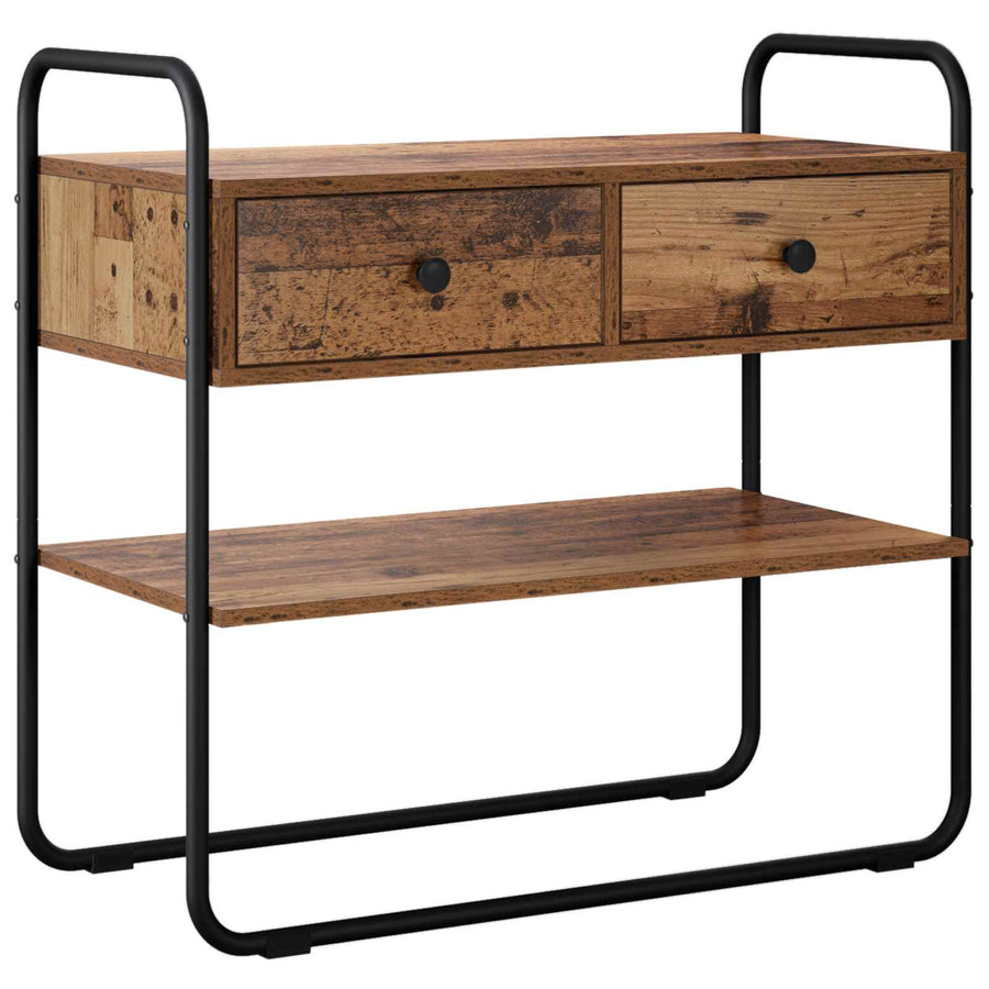 Consoletafel Oud hout 80 x 40 x 75 cm Bewerkt hout