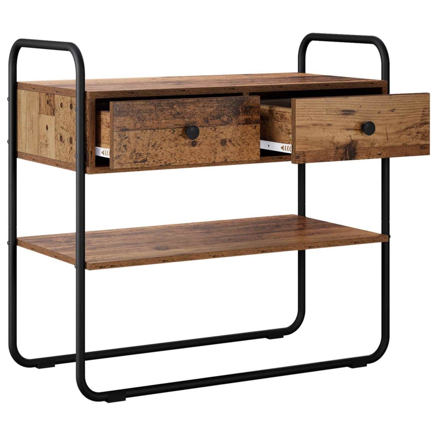 Consoletafel Oud hout 80 x 40 x 75 cm Bewerkt hout
