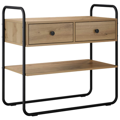 Consoletafel Artisanaal eiken 80 x 40 x 75 cm Bewerkt hout