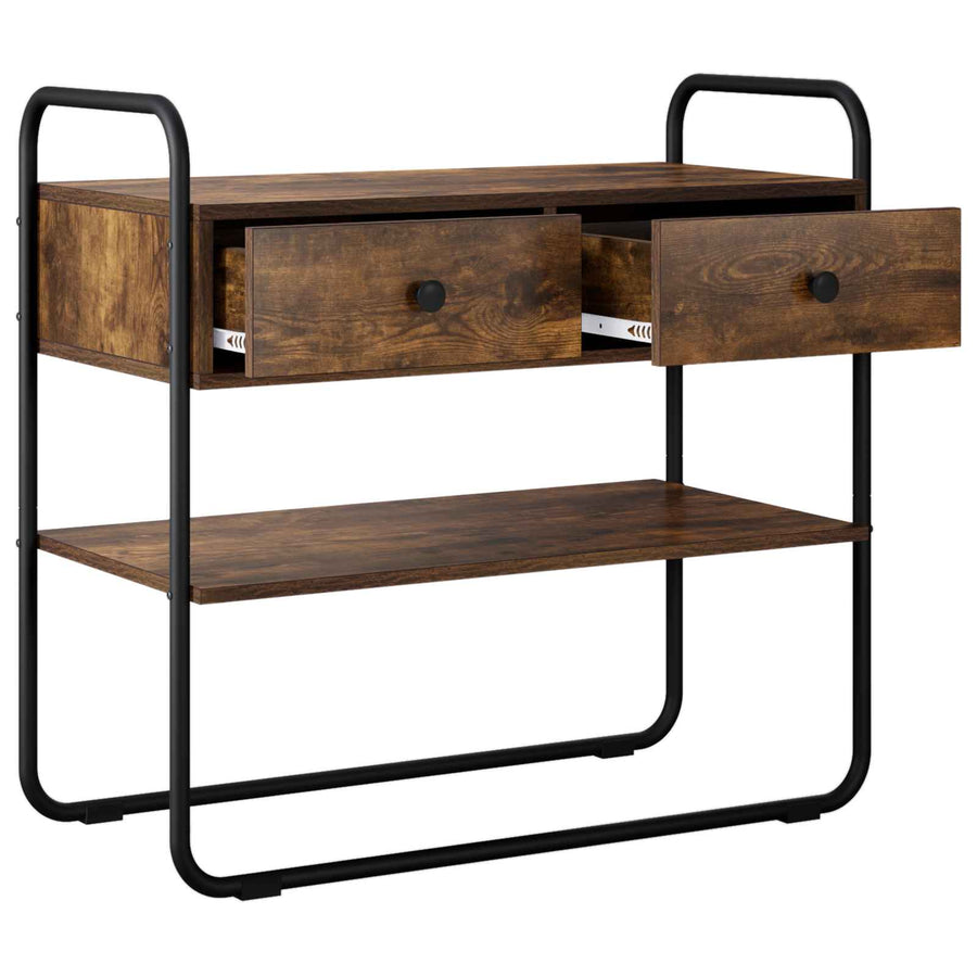 Consoletafel Gerookt eiken 100 x 40 x 75 cm Bewerkt hout