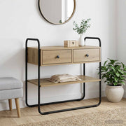 Consoletafel 100x40x75 cm spaanplaat eiken