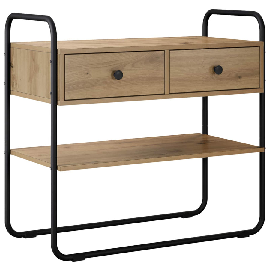 Consoletafel Artisanaal eiken 100 x 40 x 75 cm Bewerkt hout