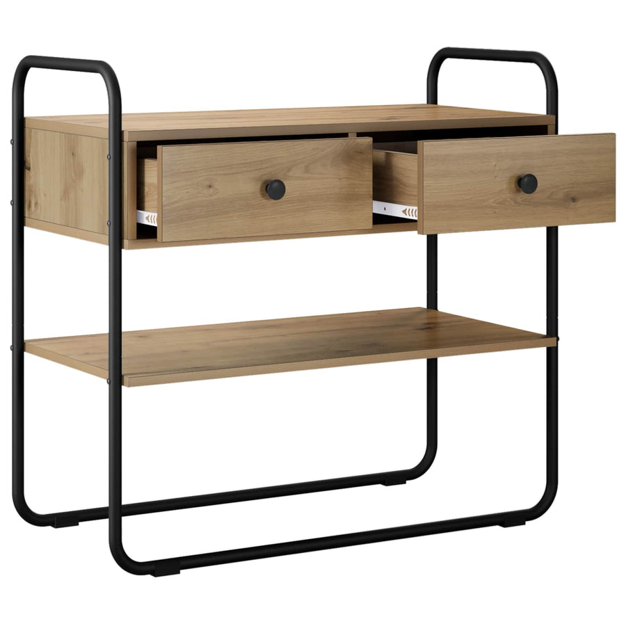 Consoletafel Artisanaal eiken 100 x 40 x 75 cm Bewerkt hout