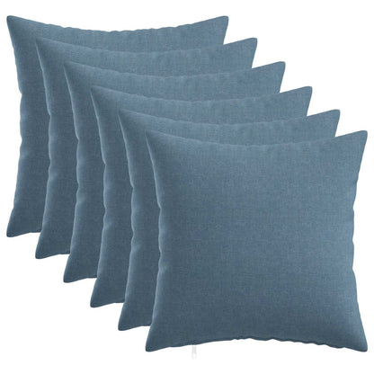 Kussensloop 6 st HEERLEN Jeans Blauw 30 x 30 cm Stof