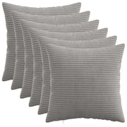 Kussenslopen 30x30 cm lichtgrijs corduroy 6 stuks