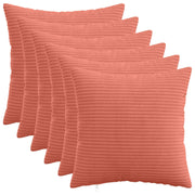 Kussensloop 30x30 cm corduroy rood-oranje set 6 stuks