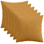 Kussensloop geel corduroy 30x30 cm set 6 stuks