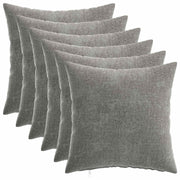 Kussensloop 30x30 cm donkergrijs chenille 6 stuks